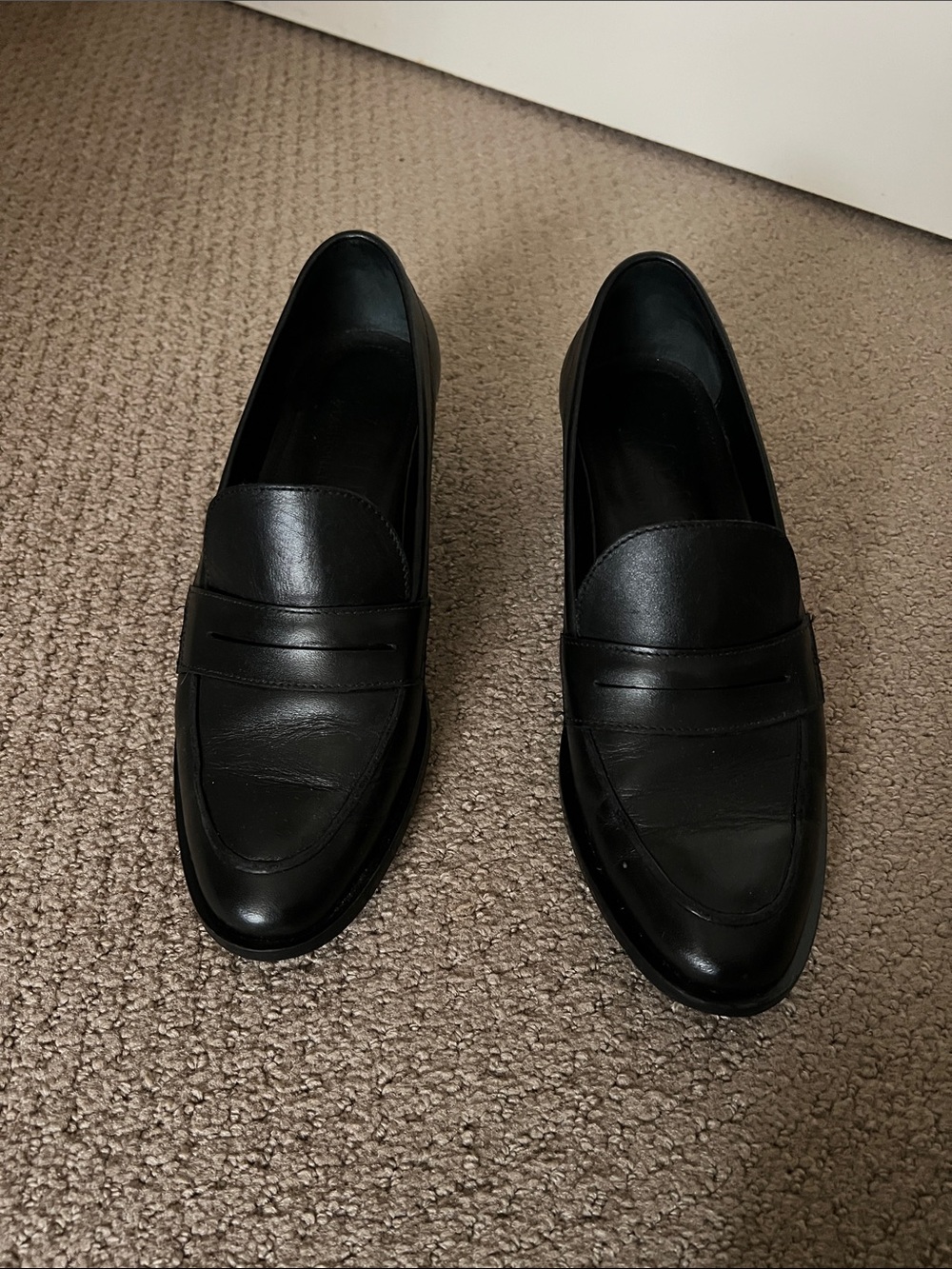 Classic Women’s Black Leather Penny Loafers
